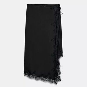 Zara Satin Black Skirt